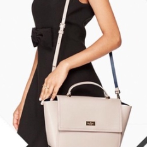 Kate Spade Crossbody Satchel Two Toned Nude & Navy - Picture 3 of 7